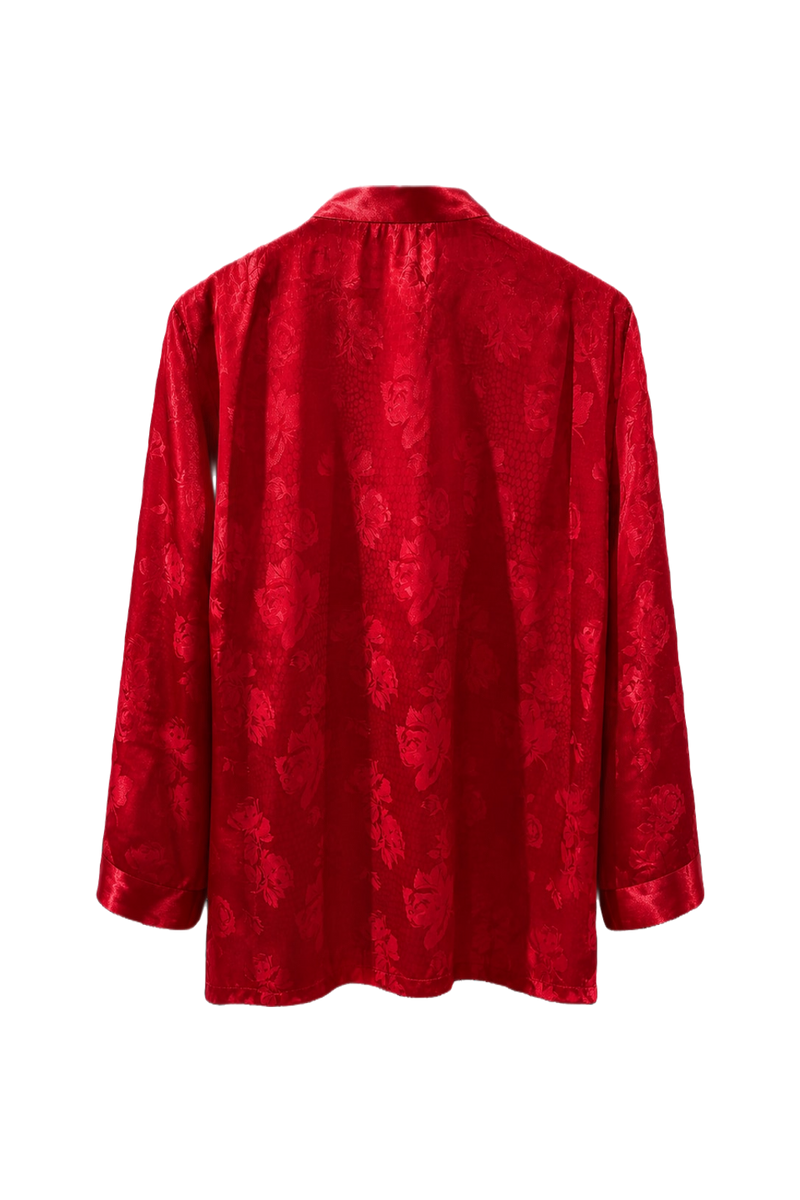 1990s Red Satin Shirt - Back View