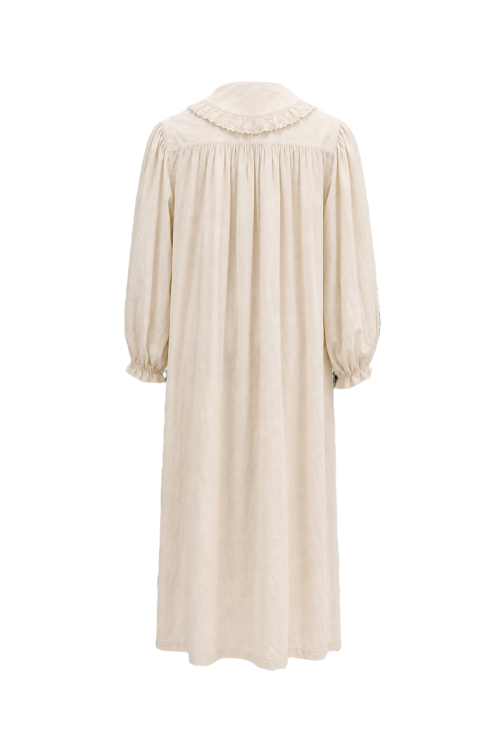 1970s Cream Cotton Maxi Dress - Back View