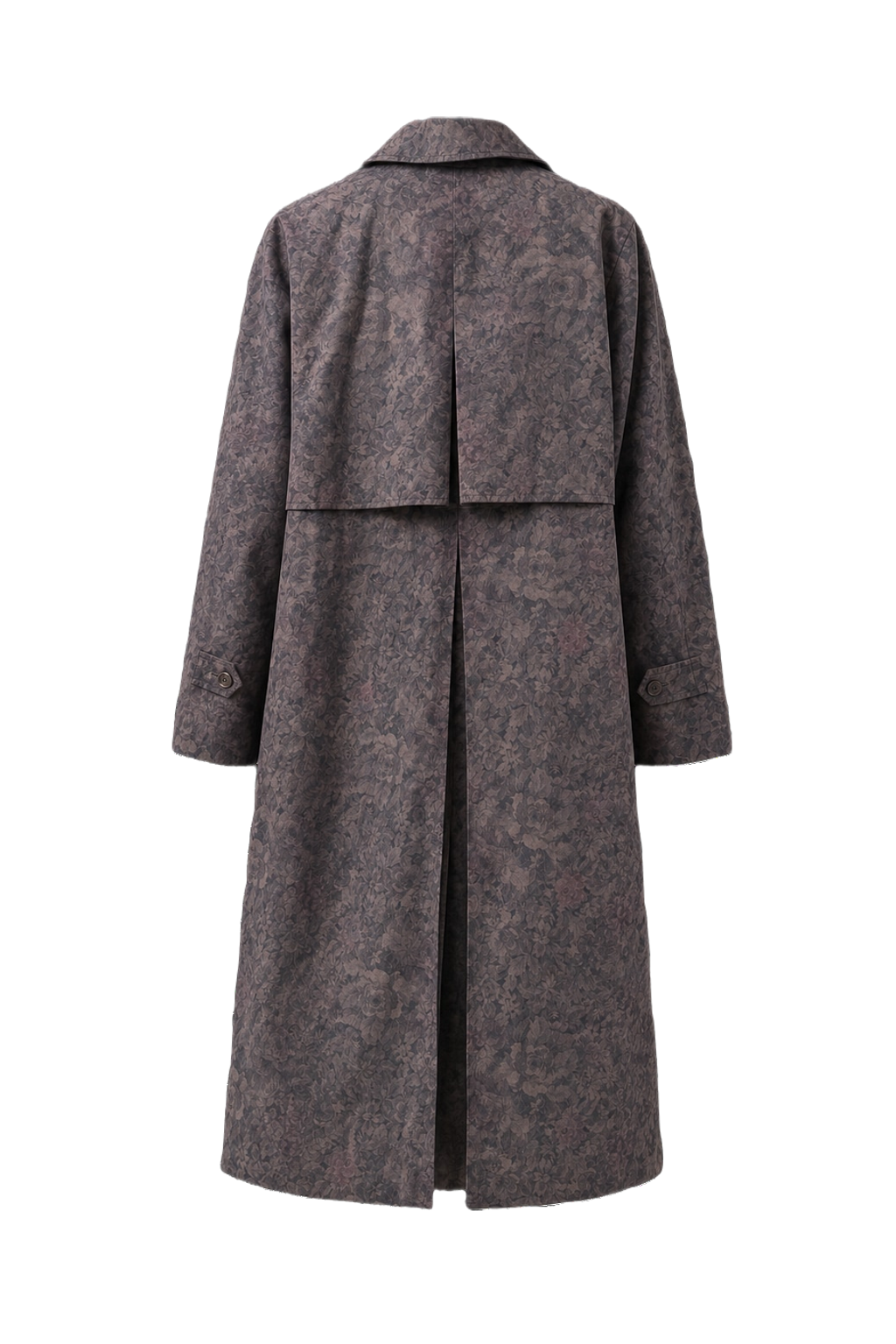 1980s Greyish Purple Wool Blend Coat - Back View