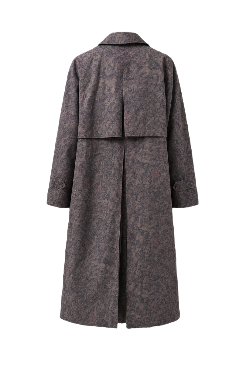 1980s Greyish Purple Wool Blend Coat - Back View