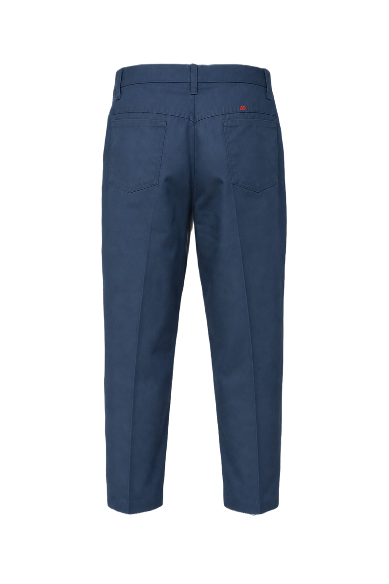 1970s Navy Blue Cotton Blend Pants - Back View