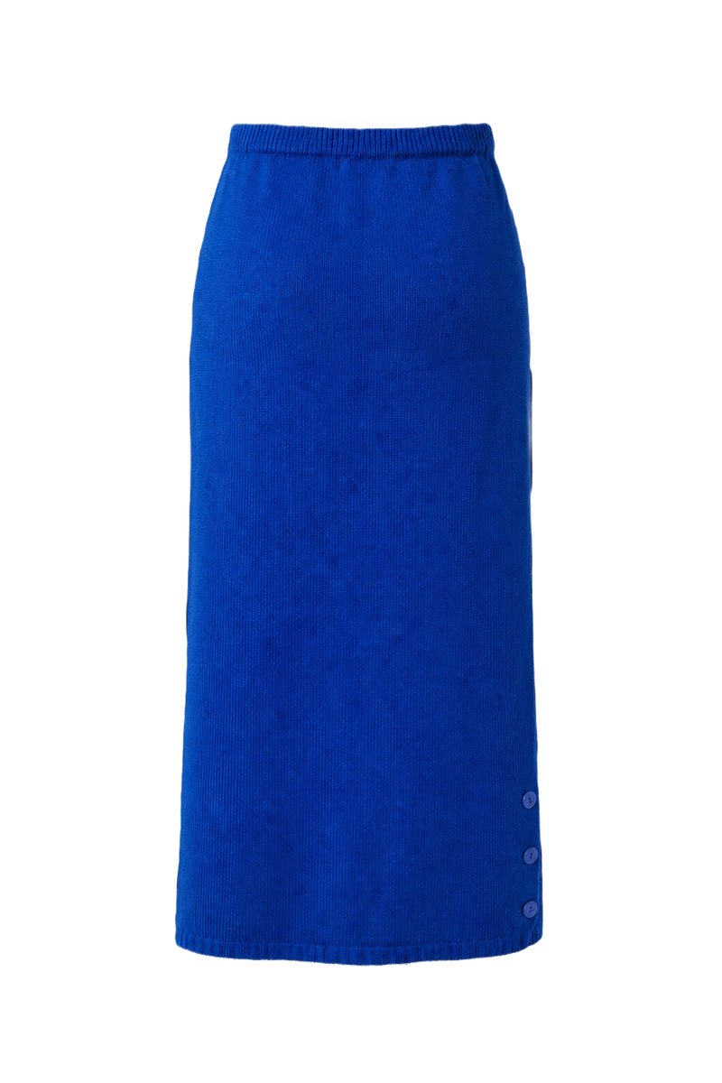 1980s Royal Blue Acrylic Skirt - Back View