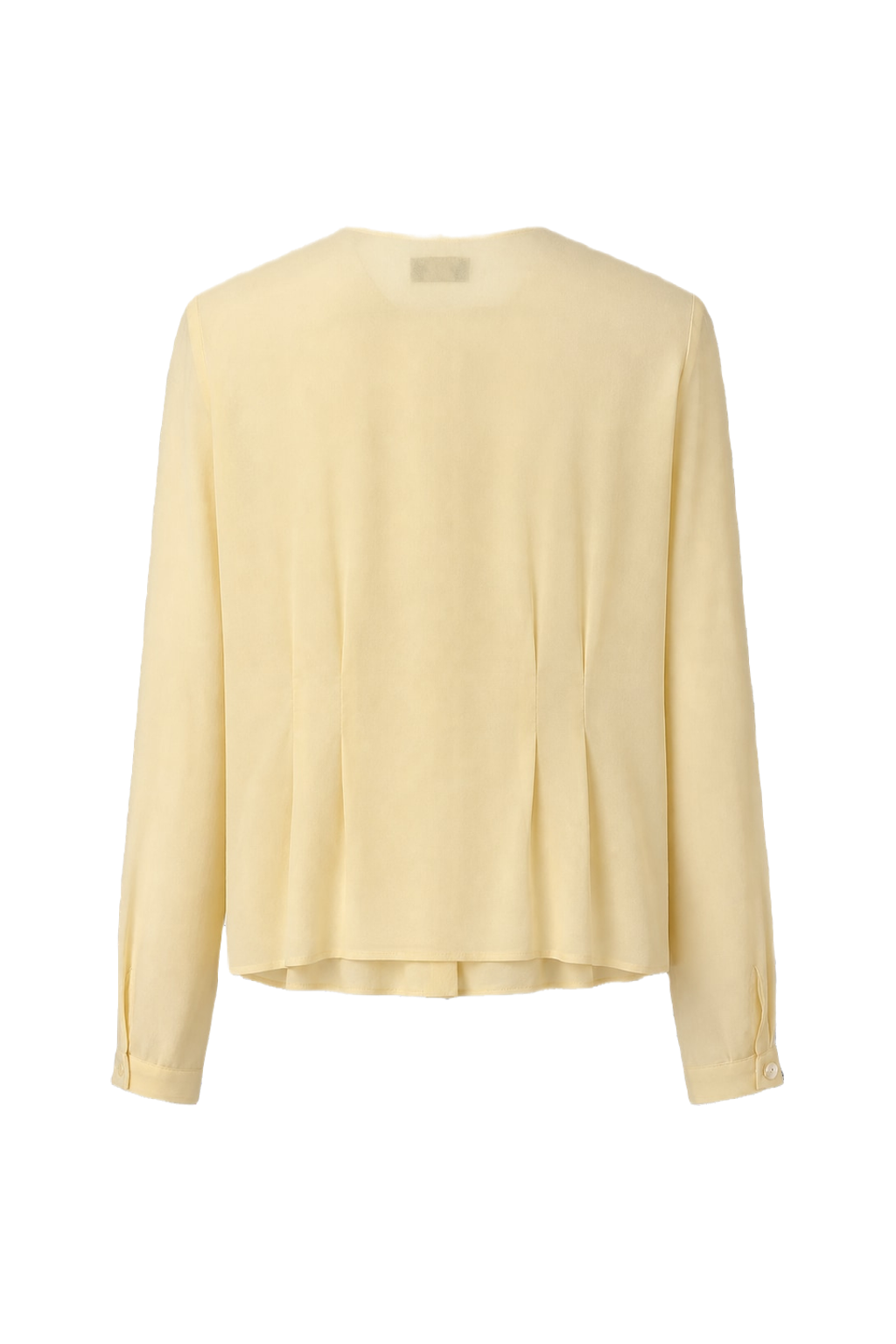 1980s Beige Silk Blouse - Back View