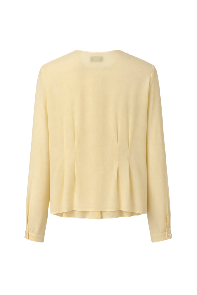1980s Beige Silk Blouse - Back View
