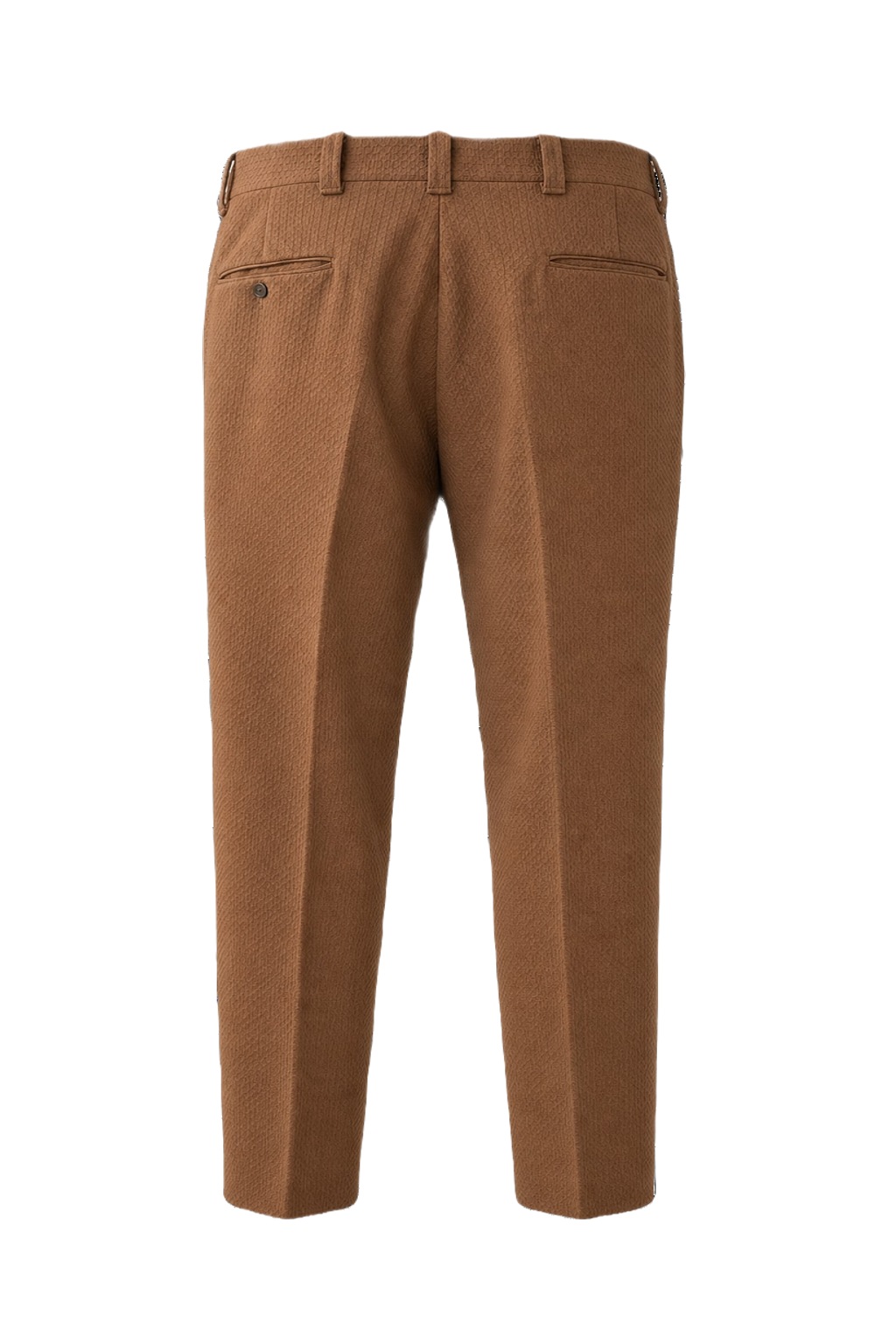 1970s Camel Cotton Blend Trousers - Back View