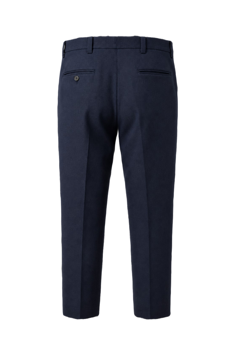 1970s Navy Wool Blend Trousers - Back View