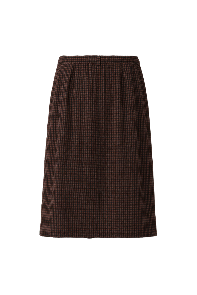 1990s Brown & Red Acrylic Skirt - Back View