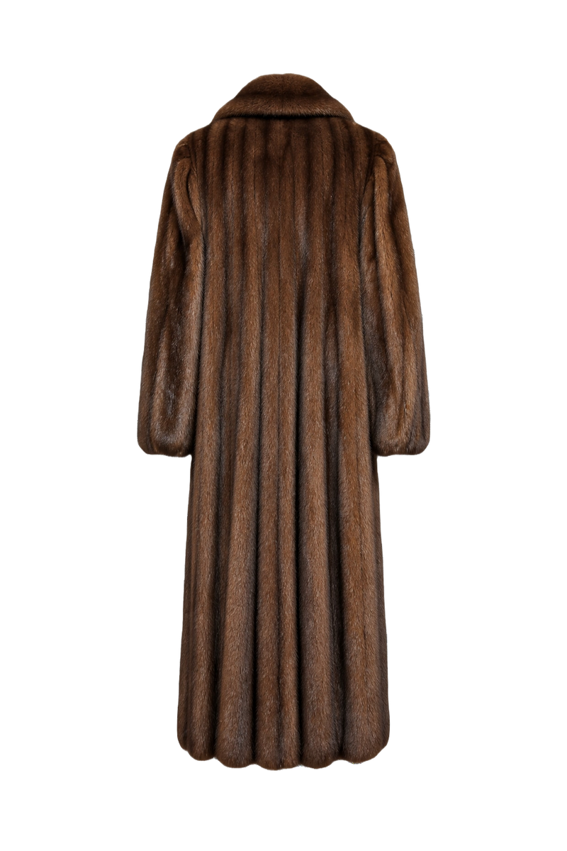1980s Brown Fur Coat - Back View