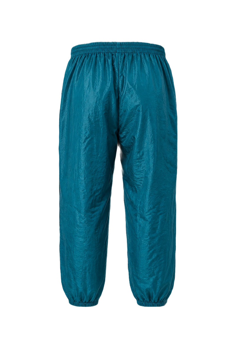 1980s Teal Nylon Pants - Back View