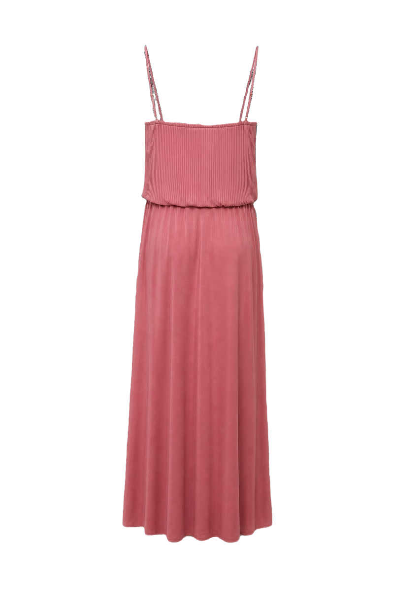 1990s Dusty Rose Satin Maxi Dress - Back View
