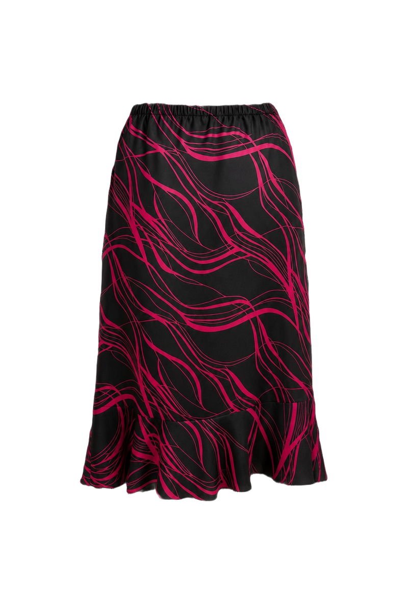 1950s Black Synthetic Skirt - Back View