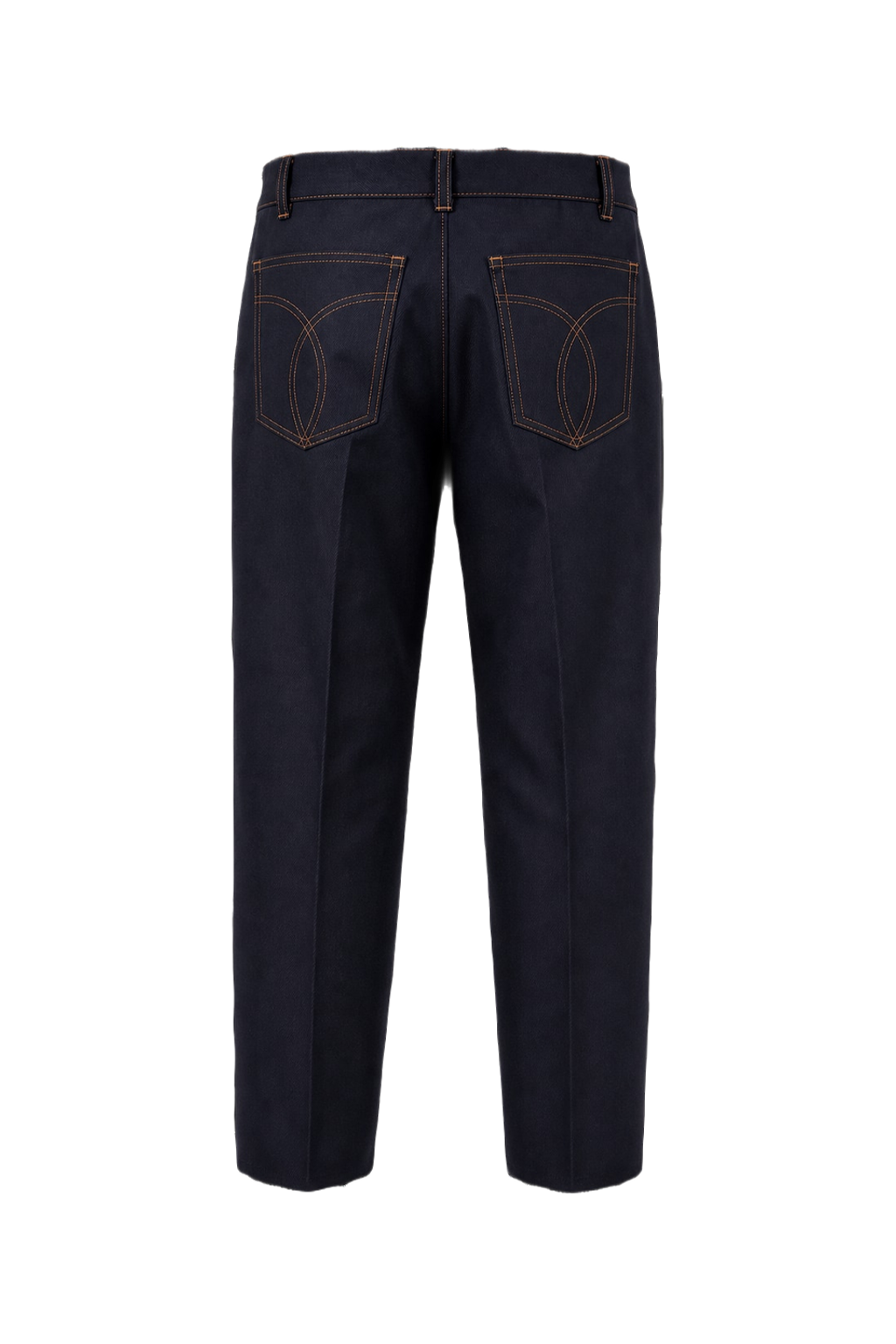 1980s Navy Blue Cotton Blend Pants - Back View