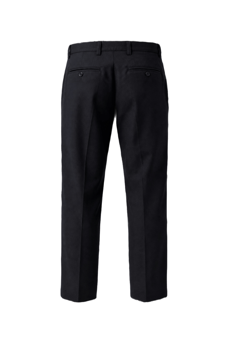 1980s Navy Blue Cotton Blend Trousers - Back View
