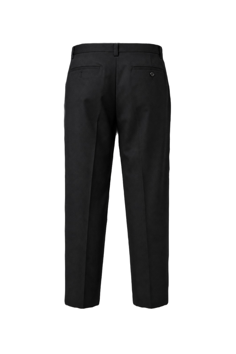 1980s Black Cotton Blend Trousers - Back View