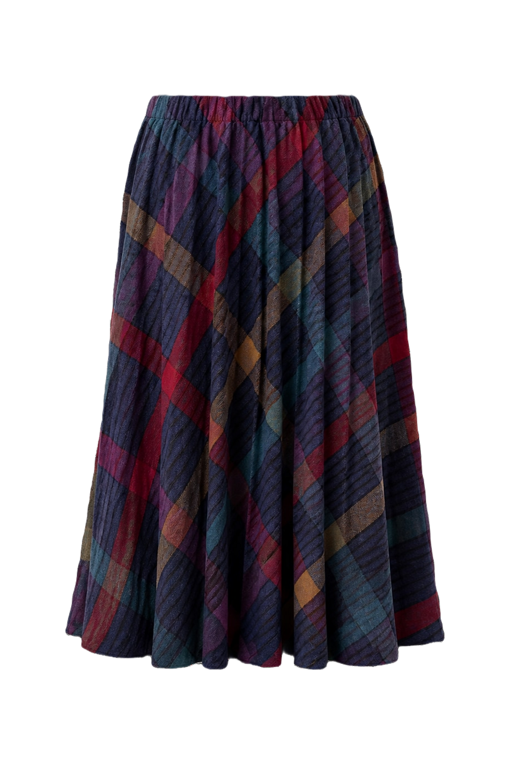 1970s Navy Blue Acrylic Blend Skirt - Back View