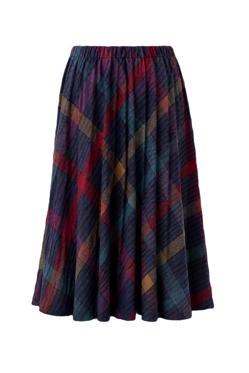 1970s Navy Blue Acrylic Blend Skirt - Back View