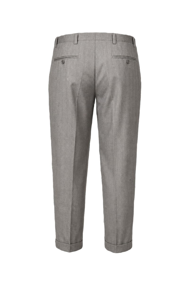 1980s Light Gray Wool Blend Trousers - Back View