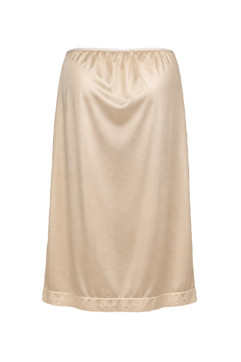 1950s Cream Nylon Skirt - Back View