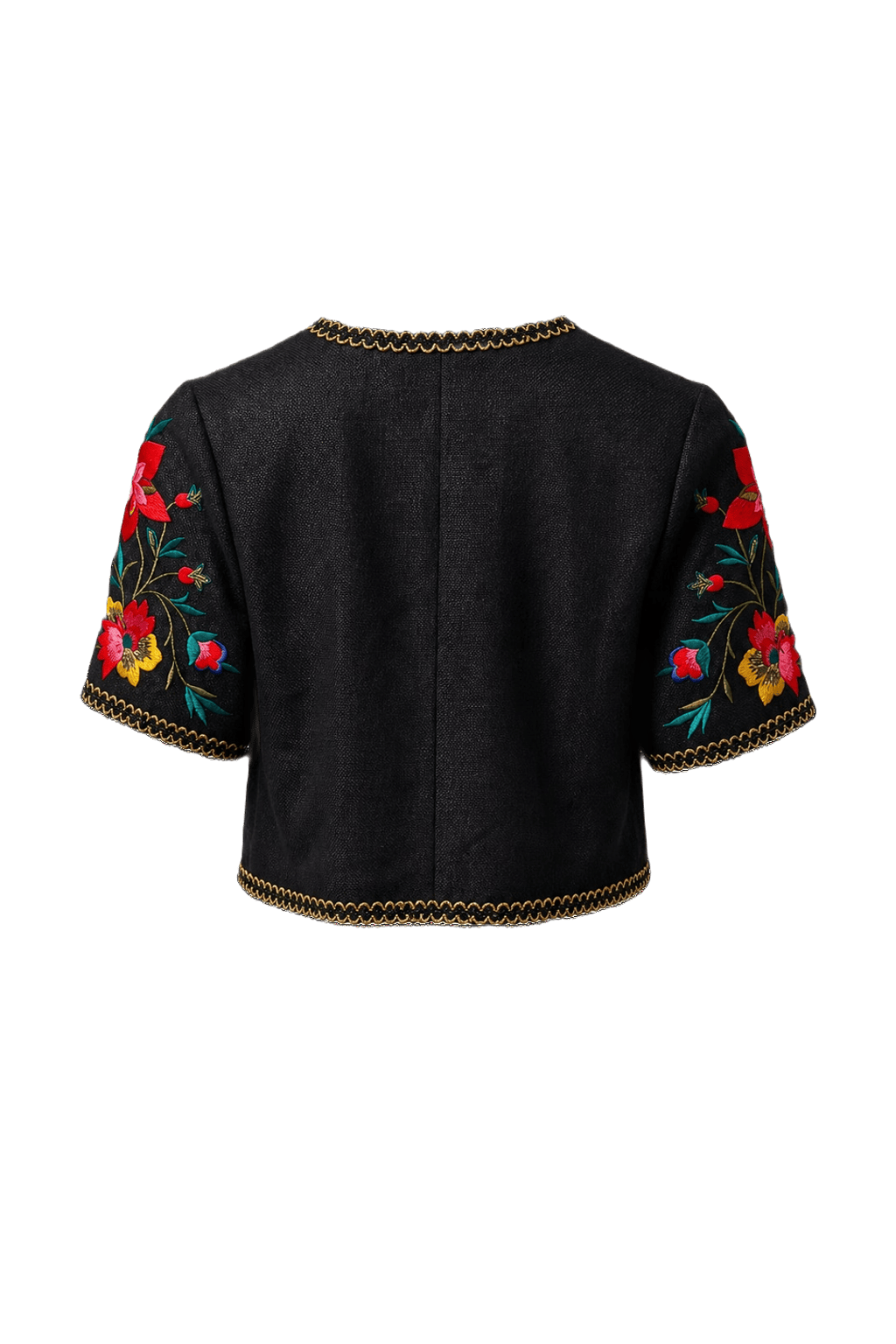 1980s Black Wool Blend Jacket - Back View
