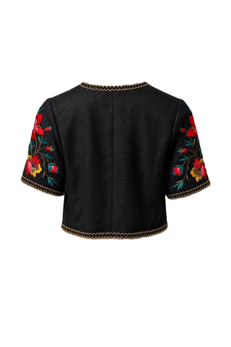 1980s Black Wool Blend Jacket - Back View