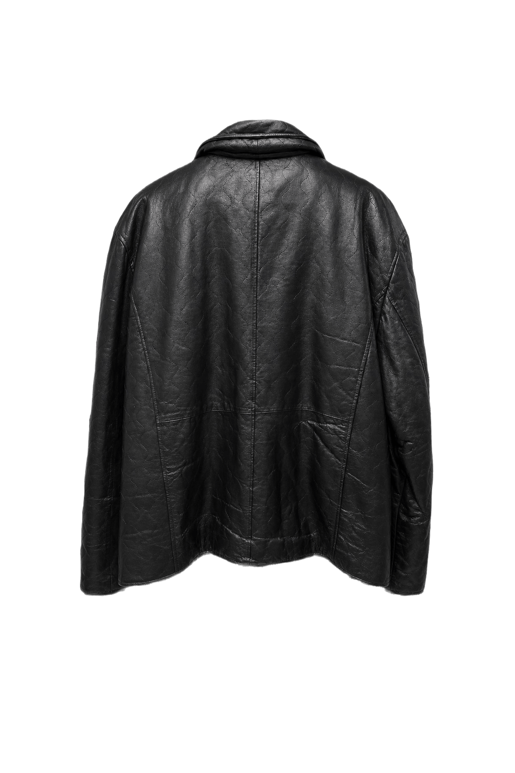 1990s Black Leather Jacket - Back View