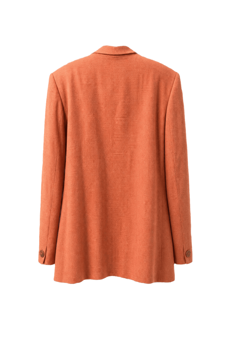 1980s Peach Wool Blend Blazer - Back View