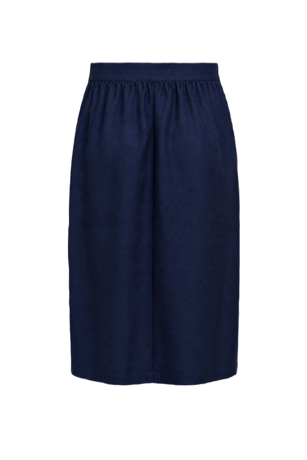 1970s Navy Blue Nylon Blend Skirt - Back View