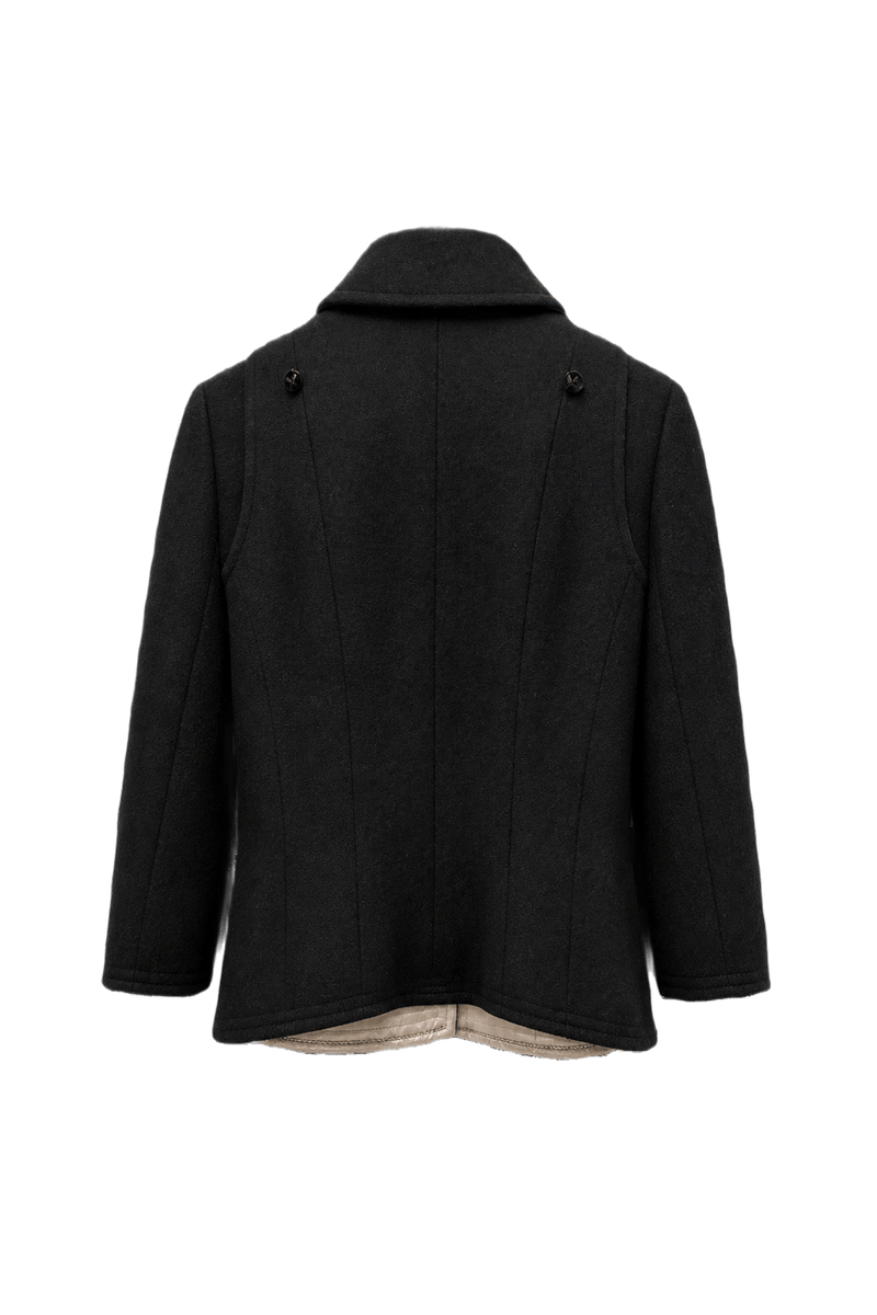 1990s Black Wool Jacket - Back View