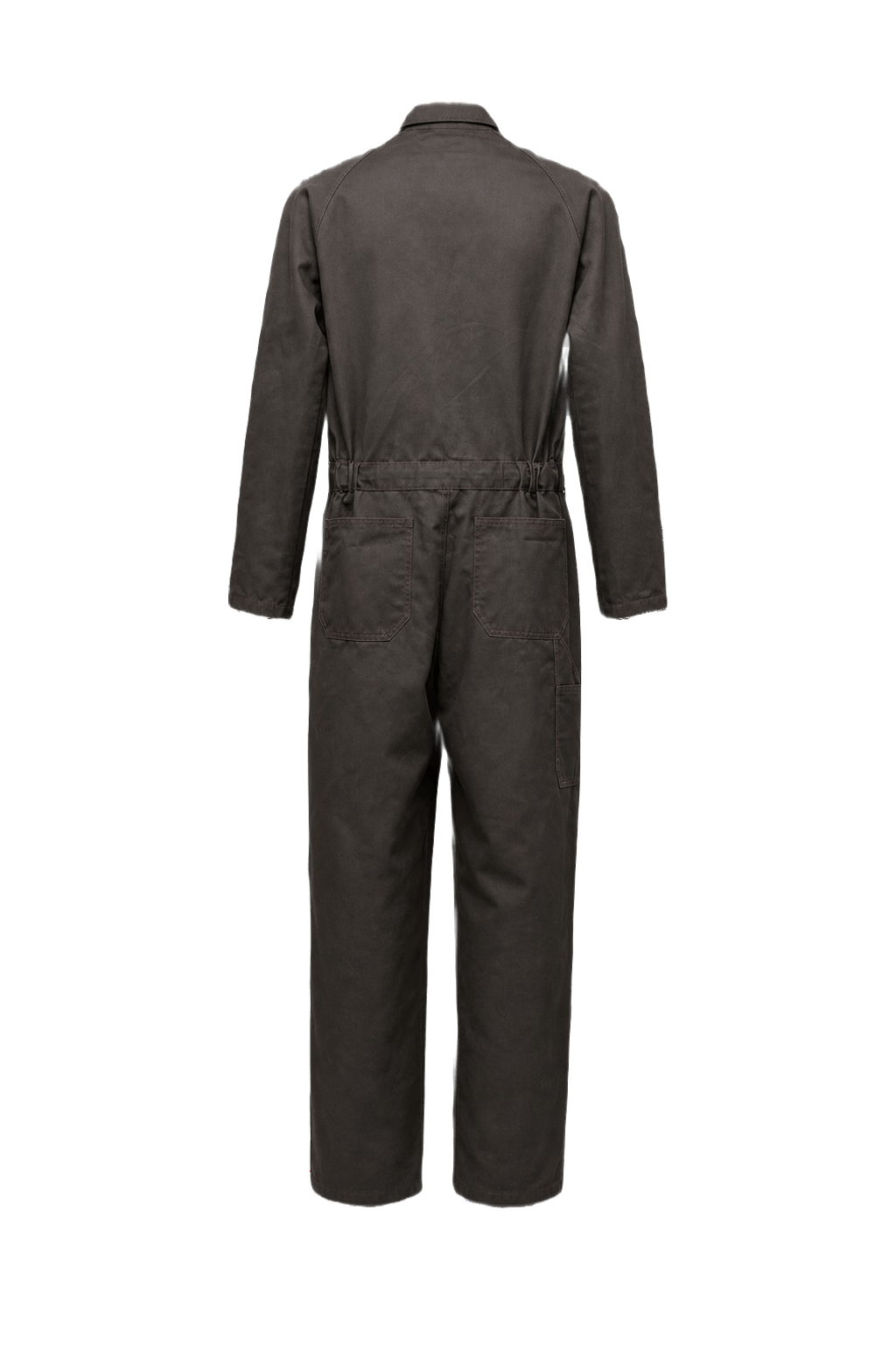 1970s Brown Cotton Jumpsuit - Back View