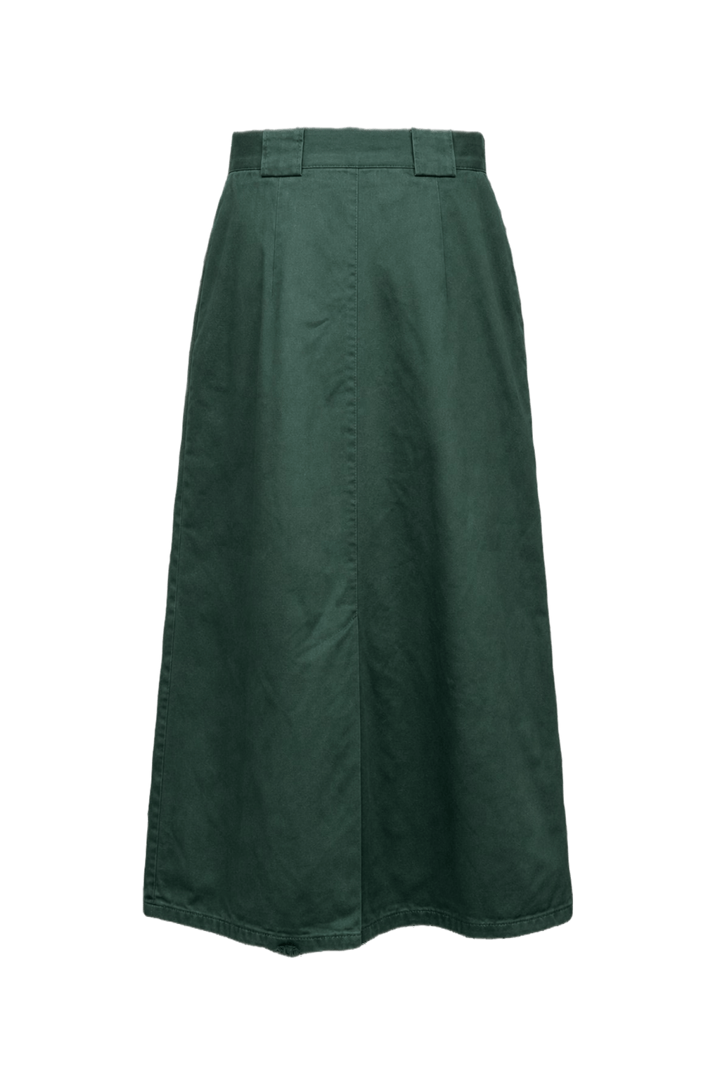 1970s Dark Green Cotton Blend Skirt - Back View