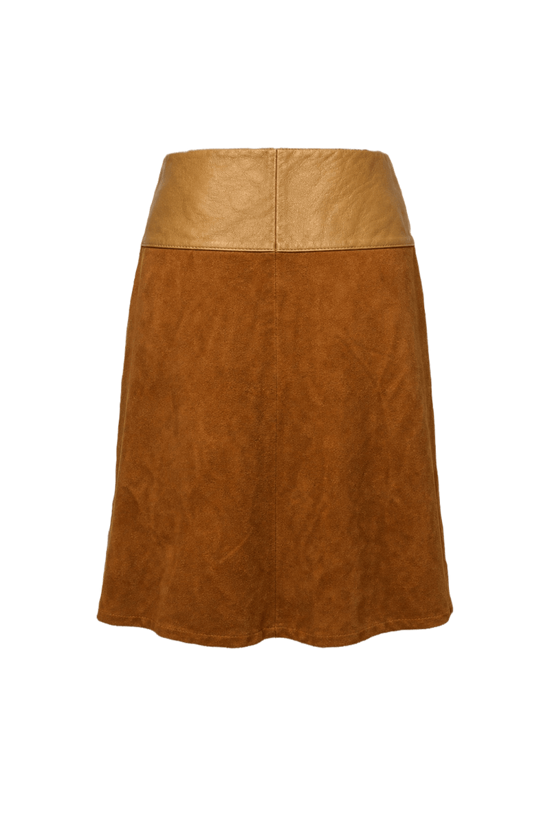 1970s Camel Suede Skirt - Back View