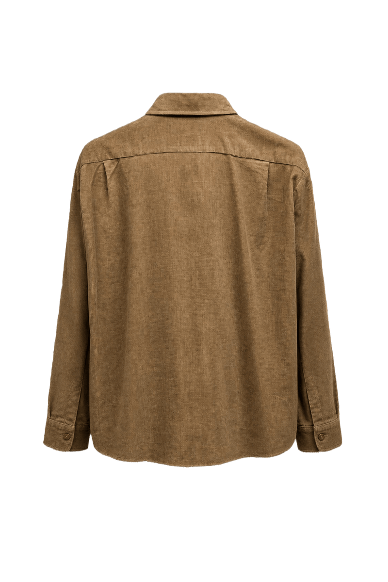 1990s Tan Cotton Shirt - Back View