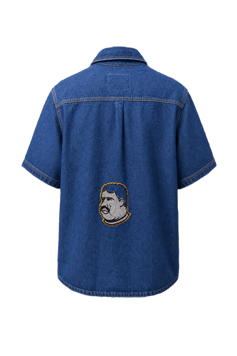 1990s Blue Denim Shirt - Back View