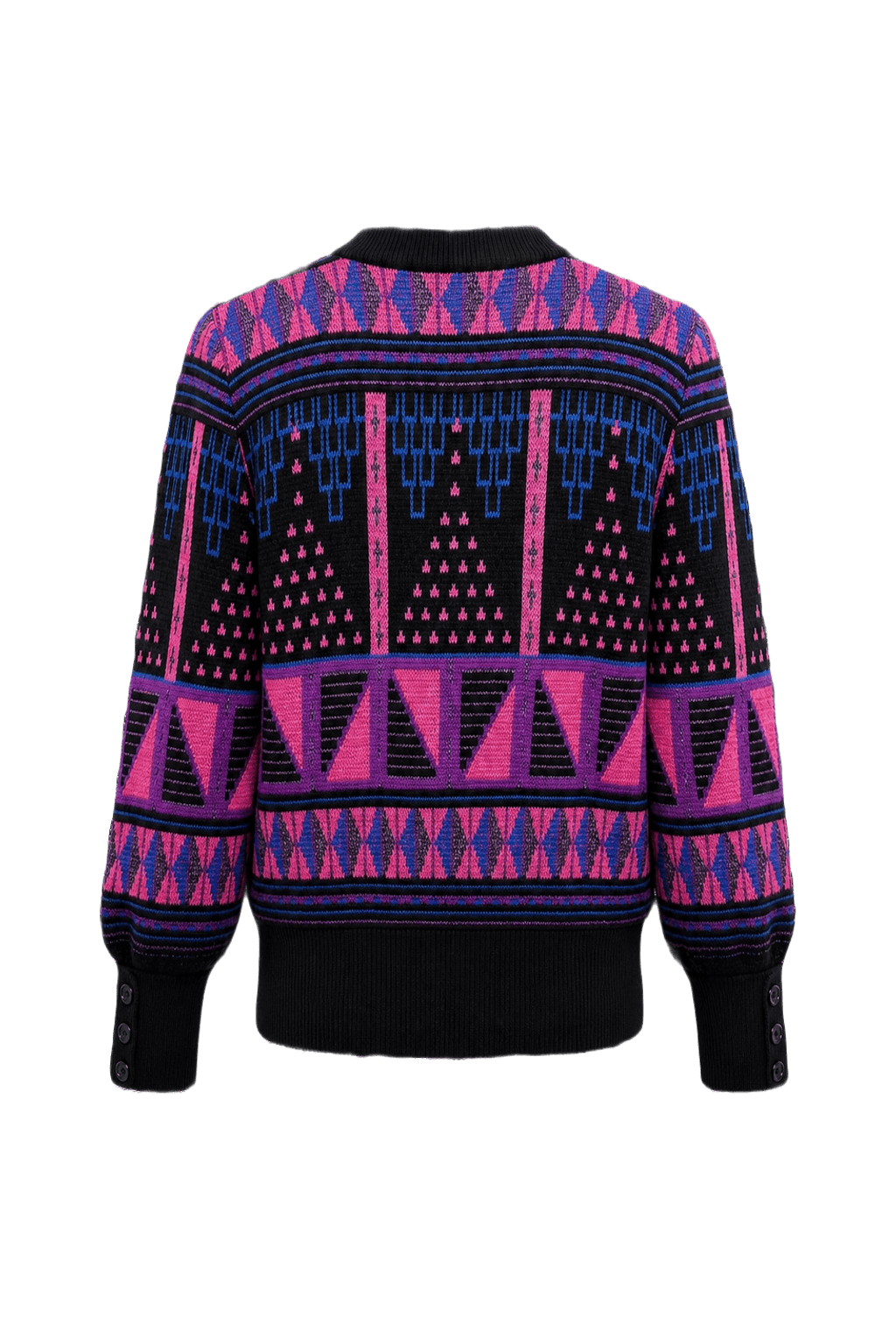 1980s Black Knit Sweater - Back View