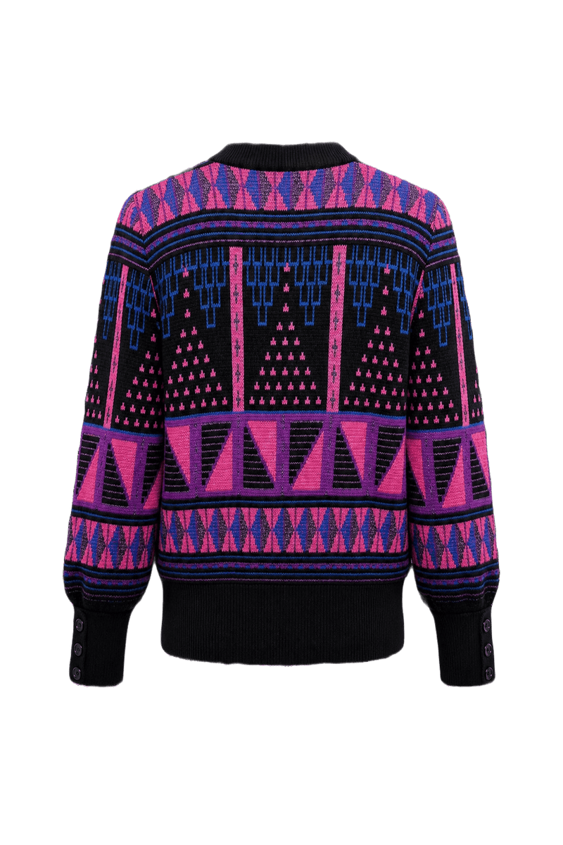 1980s Black Knit Sweater - Back View