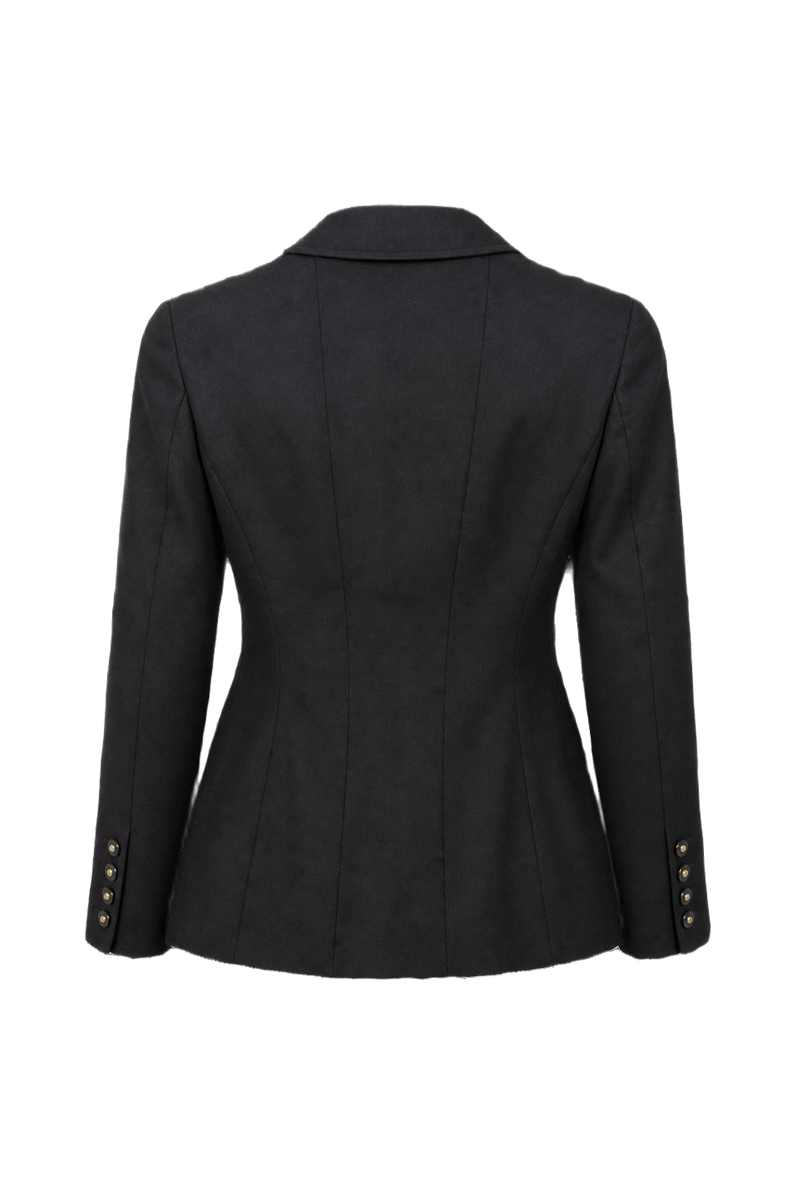 1990s Black Wool Blazer - Back View