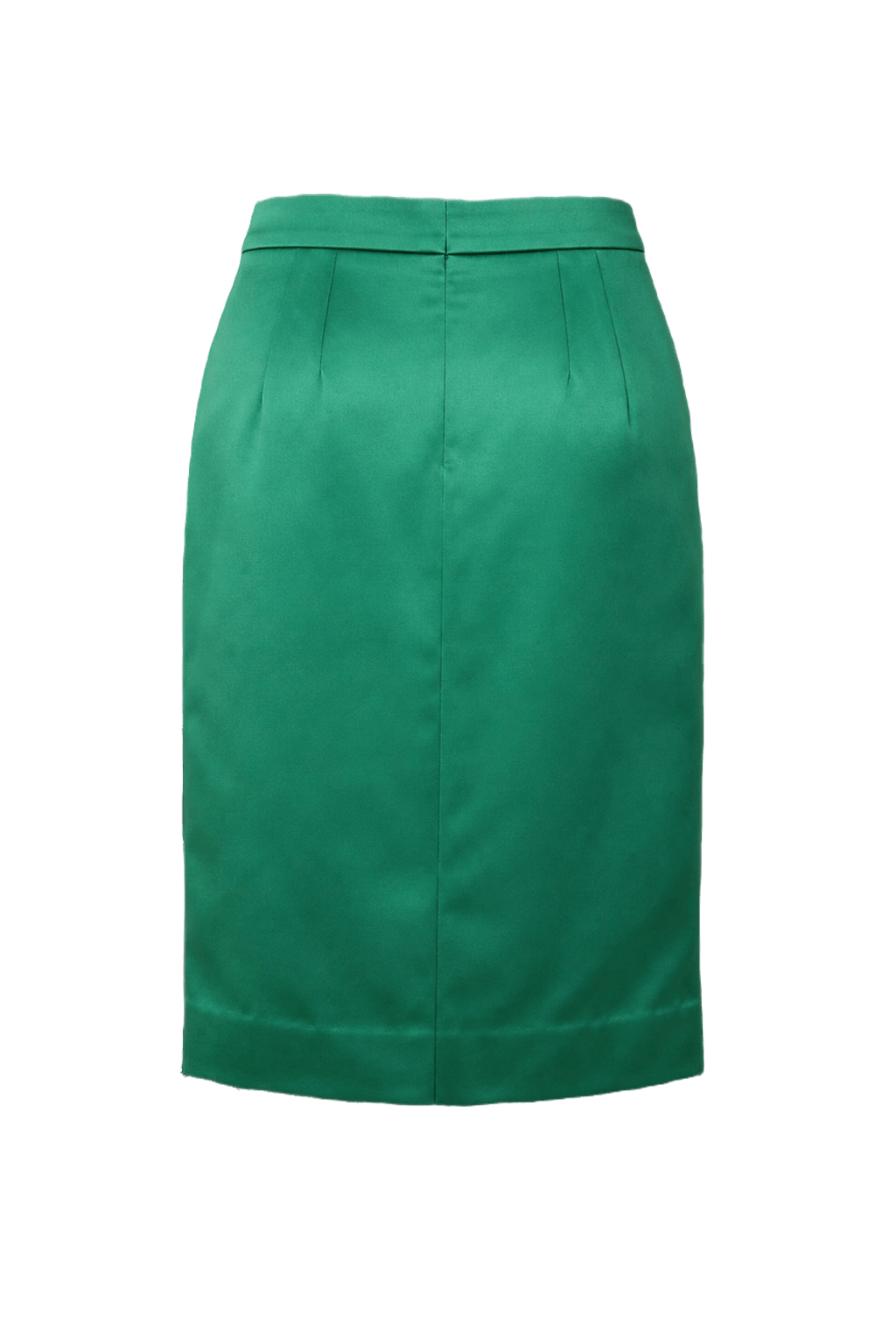 1980s Emerald Green Polyester Skirt - Back View