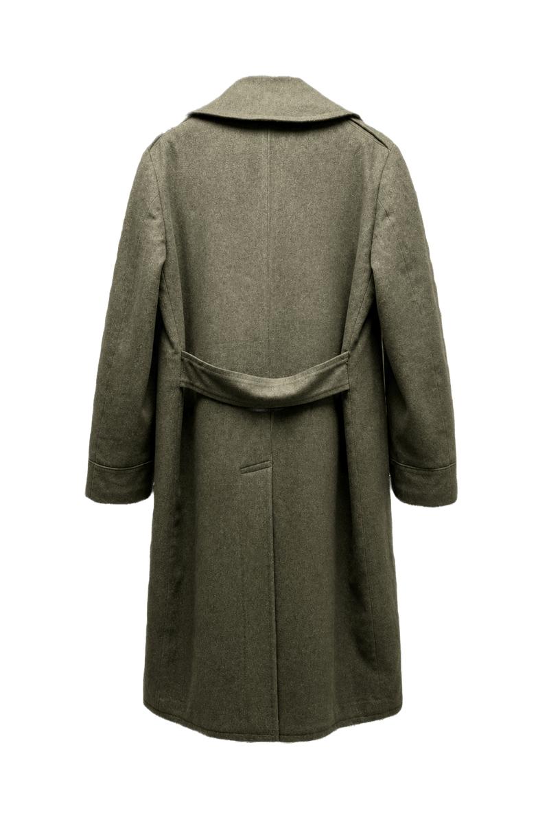 1940s Olive Green Wool Coat - Back View