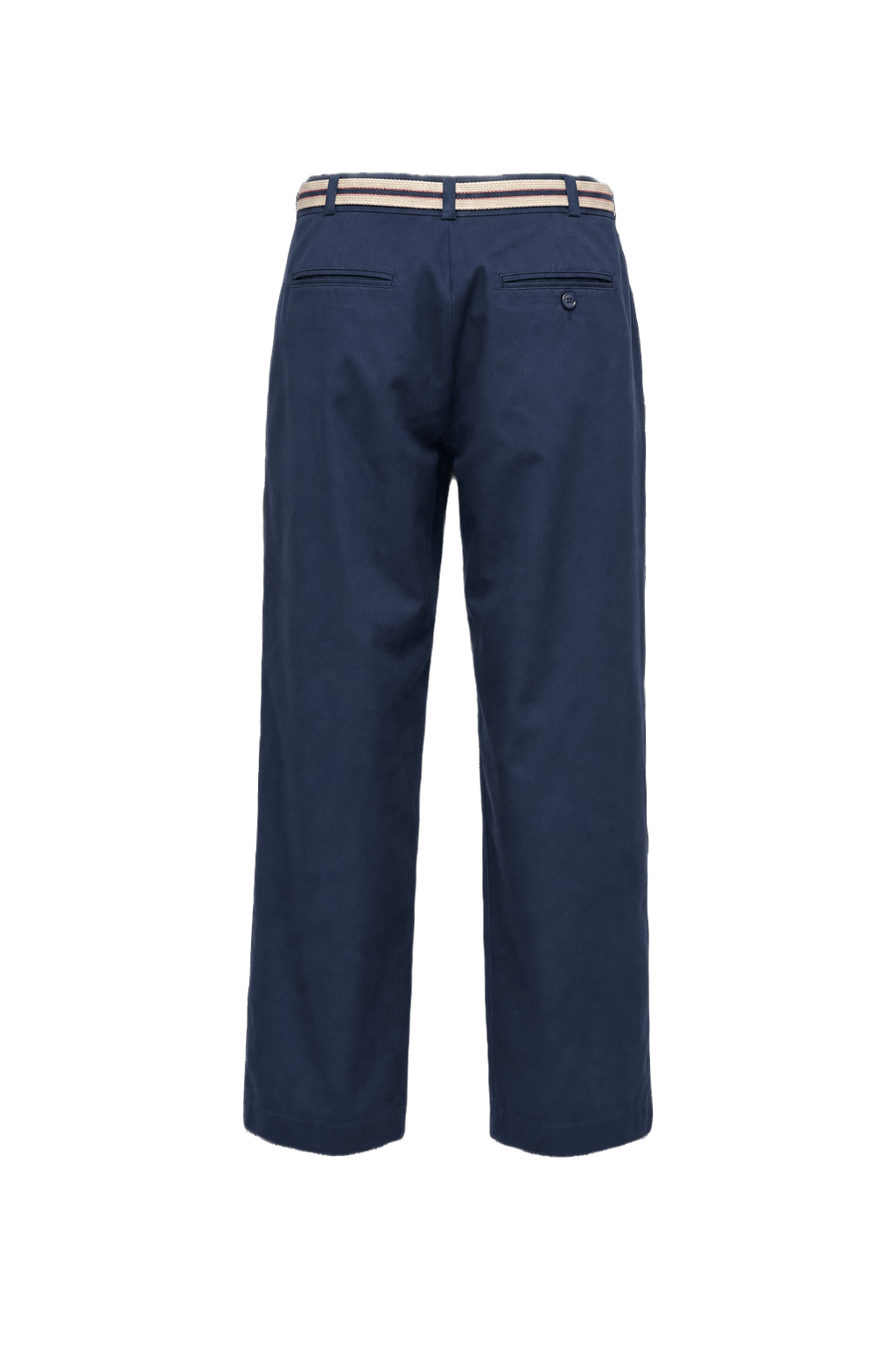 1980s Navy Blue Cotton Pants - Back View