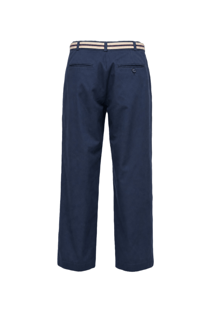 1980s Navy Blue Cotton Pants - Back View