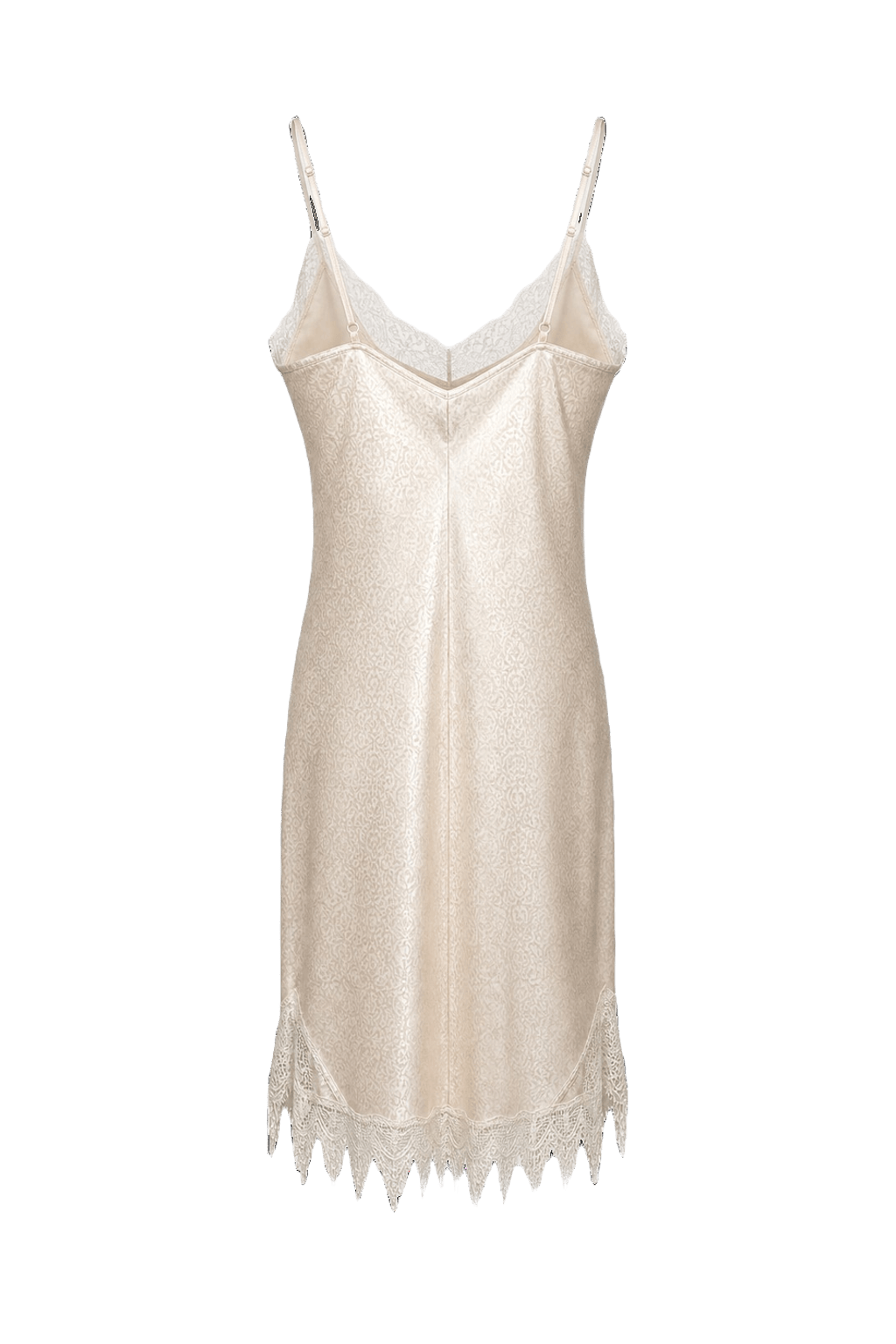 1990s Cream Satin Slip Dress - Back View