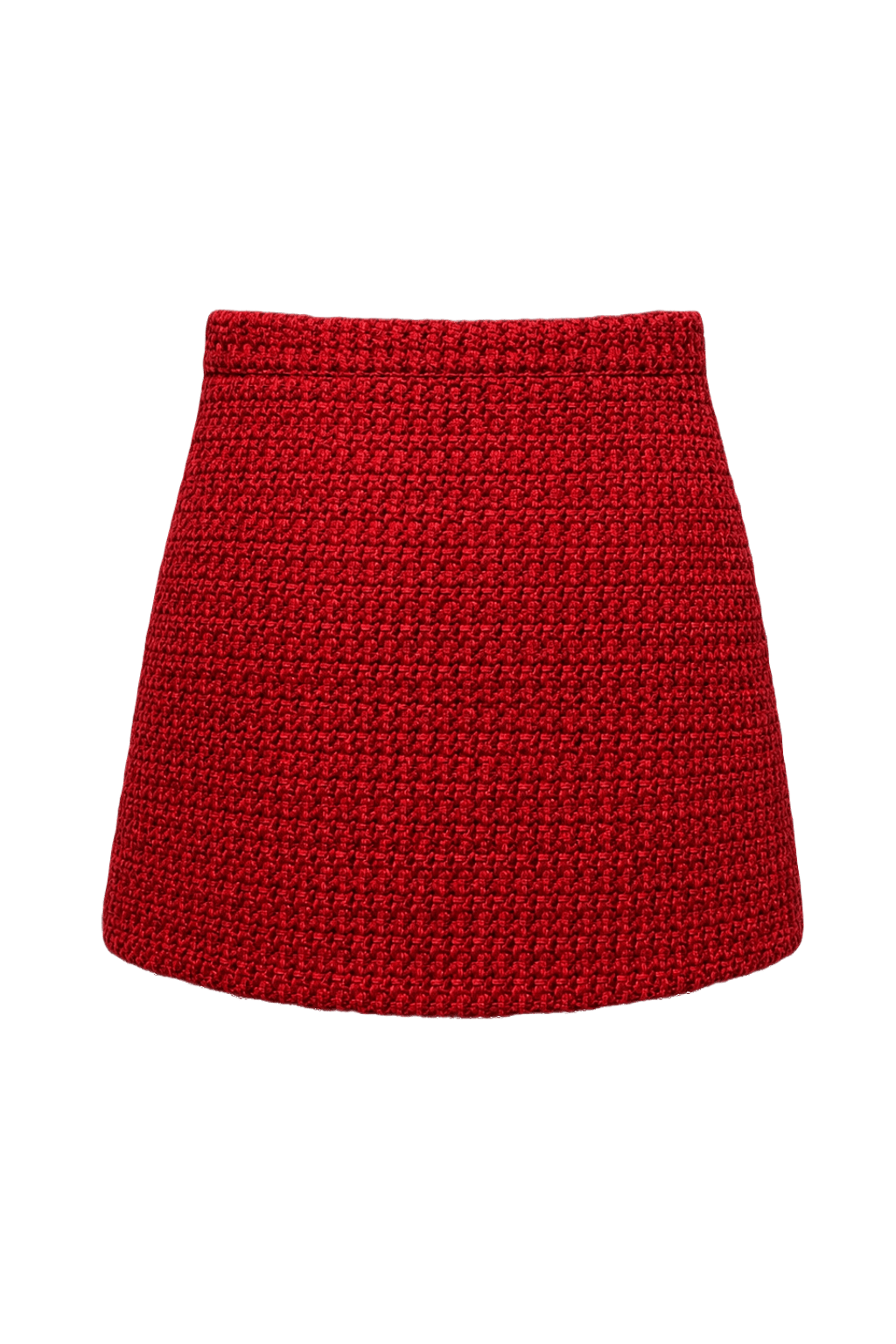 1980s Red Wool Blend Skirt - Back View