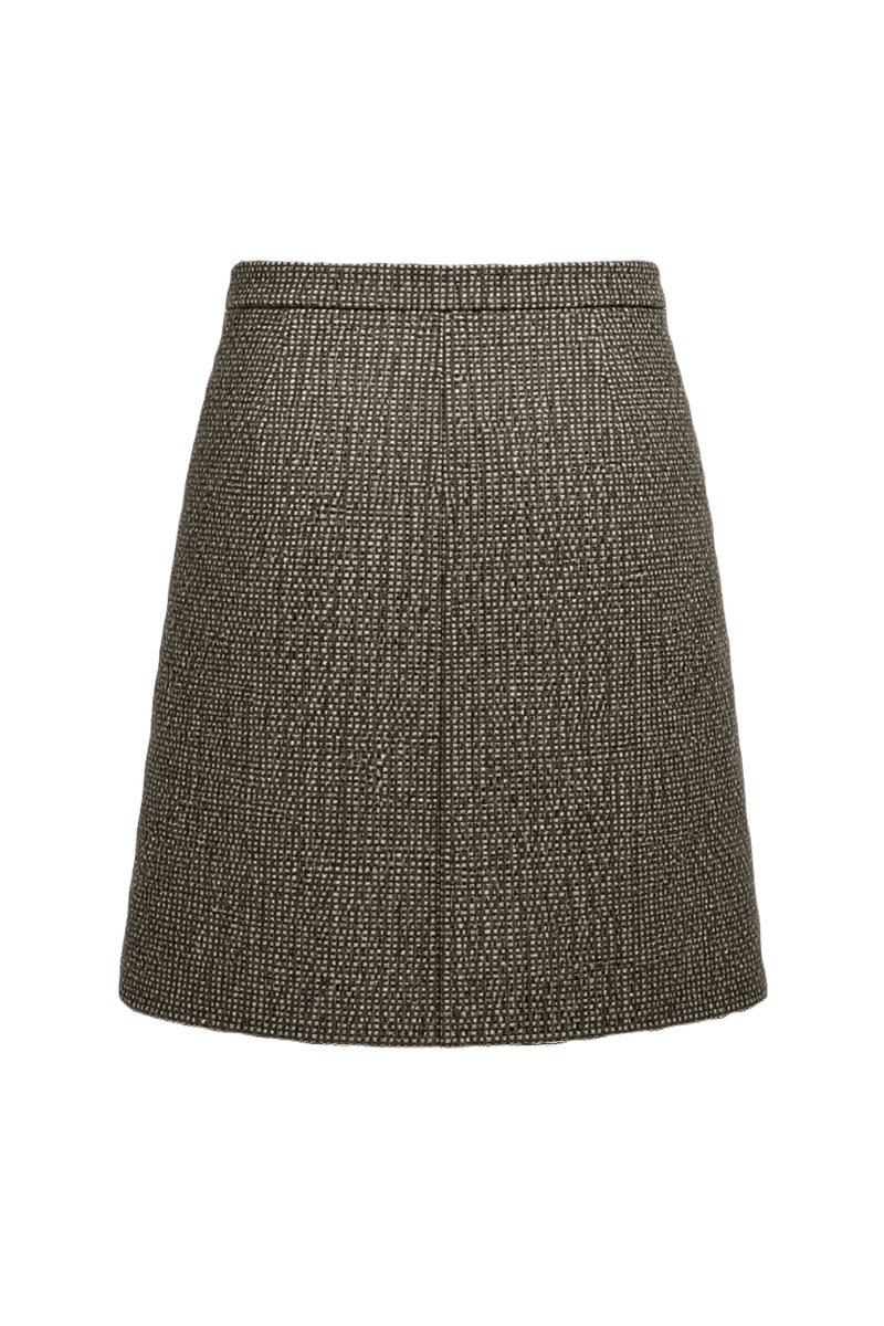 1960s Grey Wool Skirt - Back View