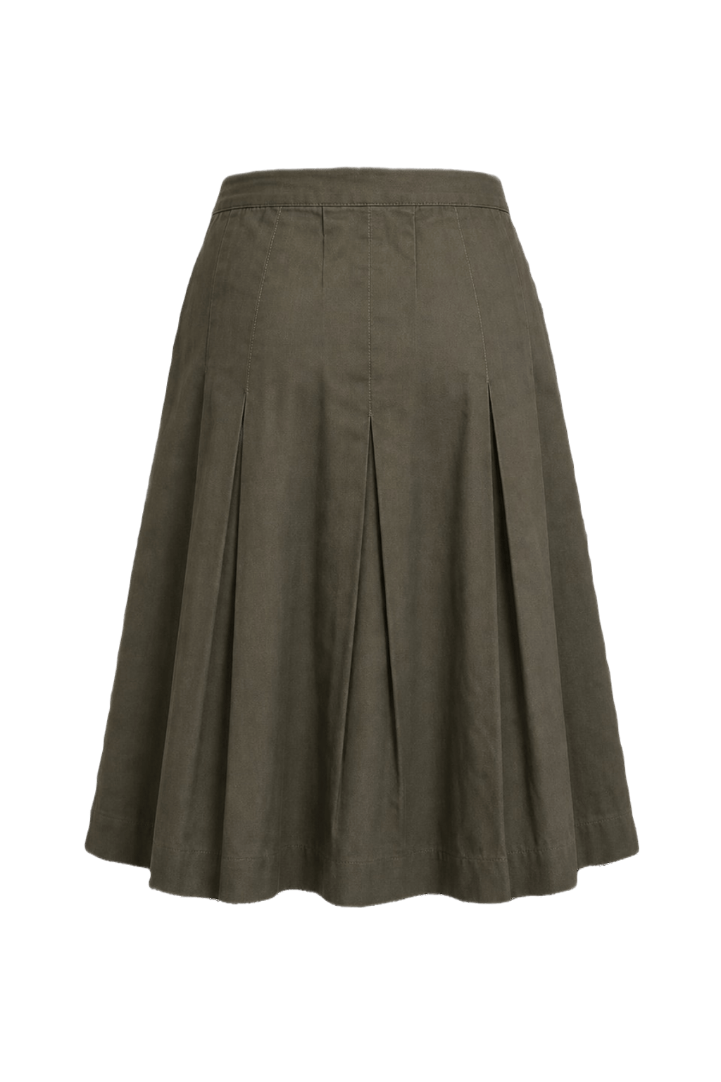 1990s Olive Green Cotton Blend Skirt - Back View