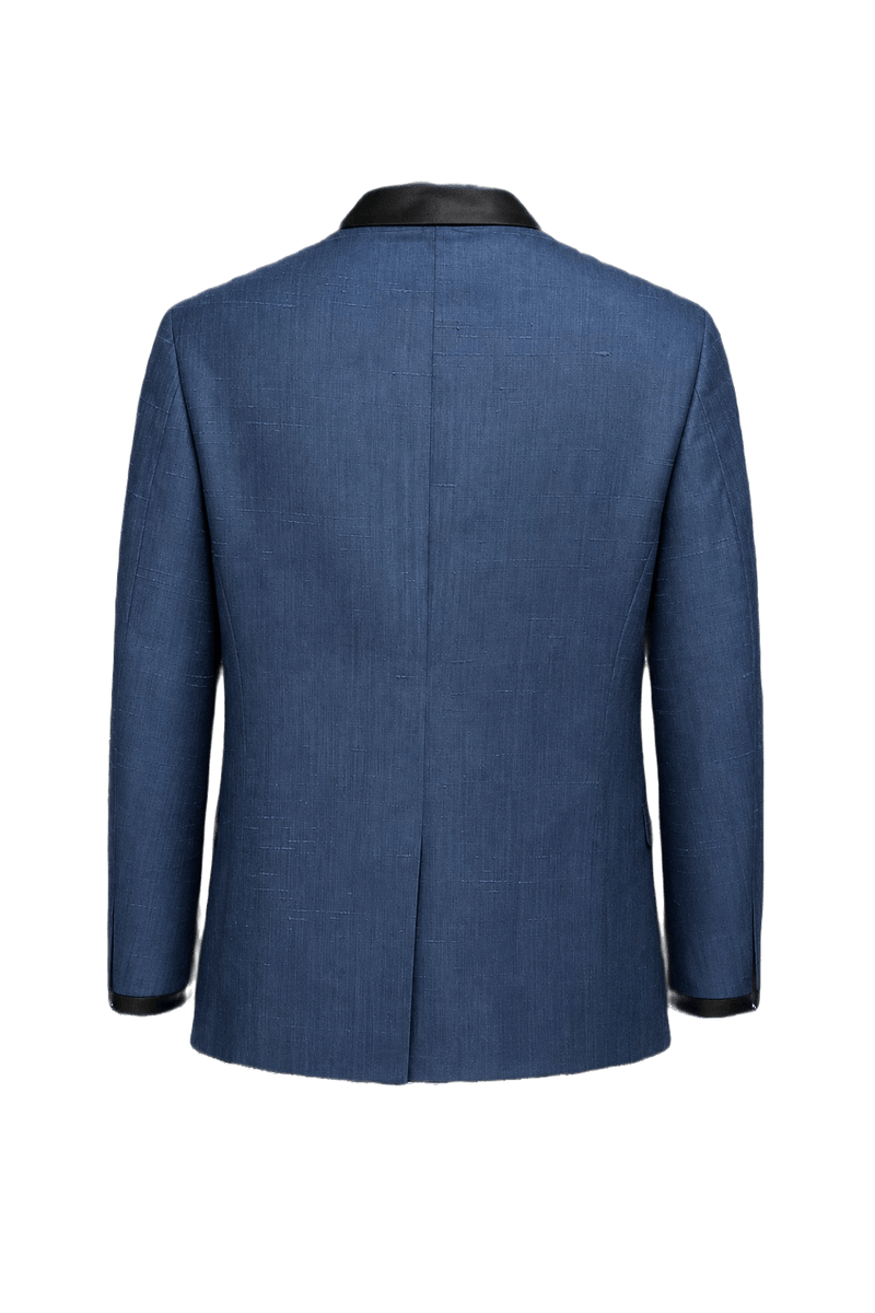 1950s Blue Silk Blend Blazer - Back View