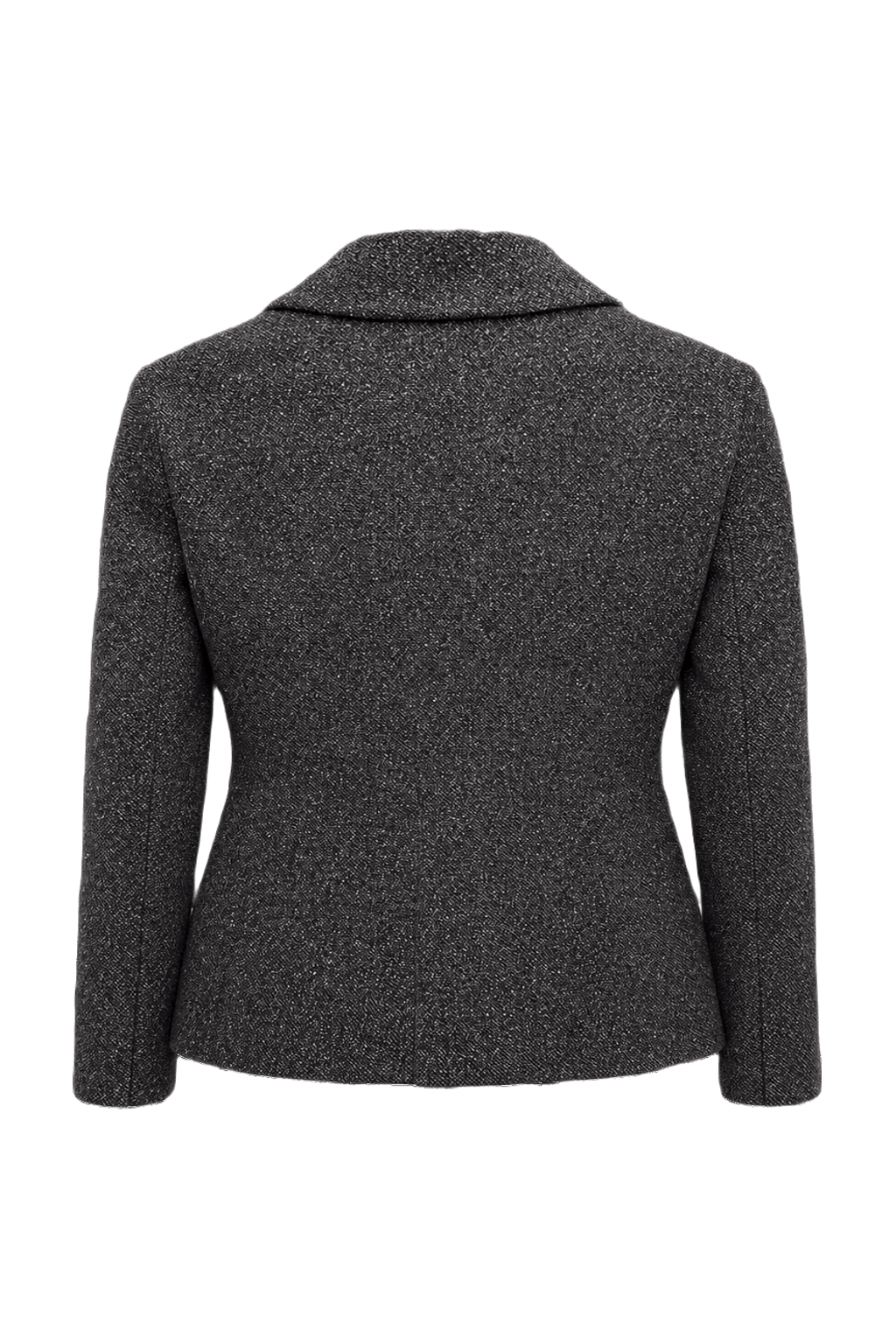1980s Charcoal Grey Wool Blend Blazer - Back View