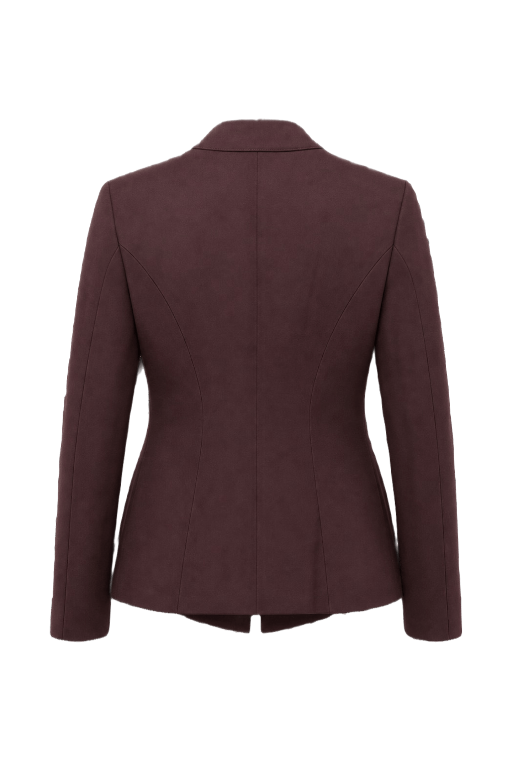 1990s Deep Burgundy Polyester Blazer - Back View