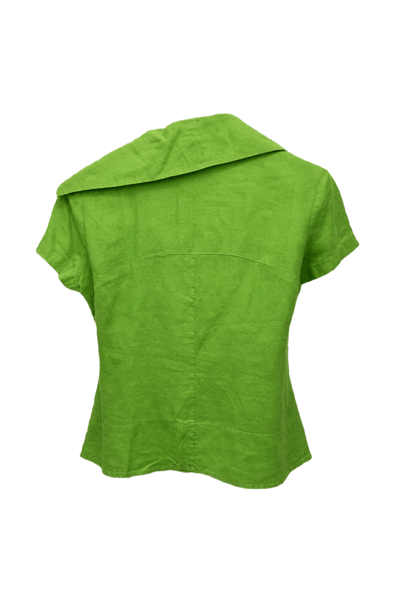 1960s Green Linen Top - Back View