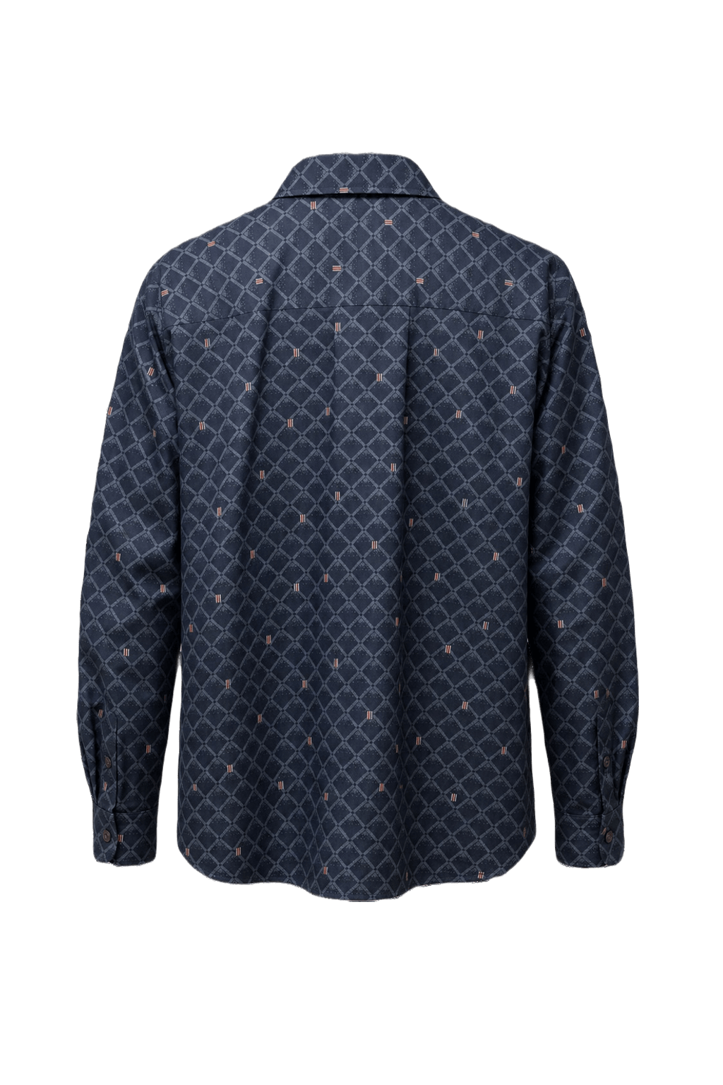 1990s Navy Blue Cotton Shirt - Back View