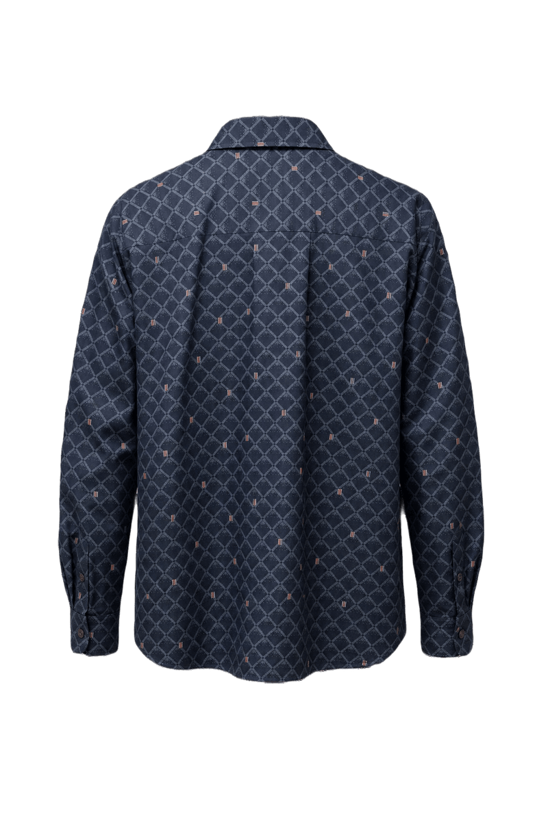 1990s Navy Blue Cotton Shirt - Back View